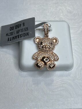 Rose Gold Teddy Bear Pendant
